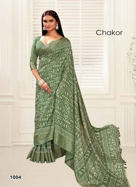 Chakor By Mahamani Creation Dolla Silk Satin Printed Sarees Suppliers In India